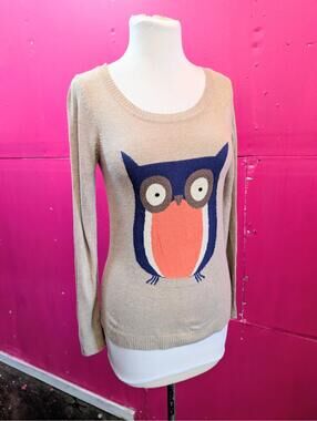 Pink Rose Owl Sweater S